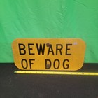 Vintage Heavy Duty Metal Beware Of Dog Sign