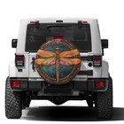 Vintage Spare Tire Cover Waterproof Dust-proof 16 Inch Mandala Dragonfly