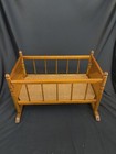 Antique Hand Made Hand Crafted Wooden Doll Crib For Baby Doll 17 5    Long