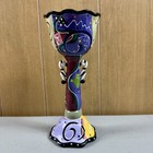 Colorful Hand Painted Ceramic Kiddush Cup By Plaut Judaica Jewish