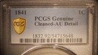 1841 1c Bn Braided Hair Cent  details Cleaned 