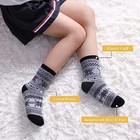  Kids Merino Wool Hiking Socks Toddlers Boys Girls Cozy 4-7 Years Snowflake