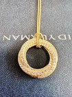 Gift davldyurman26mm crossover sterling silver gold Diamond Pendant Necklace17in
