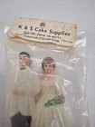 Vintage Wedding Bride Groom Cake Topper In Package Plastic