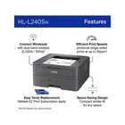 Brother Hl-l2405w Compact Wireless Black   White Laser Printer 