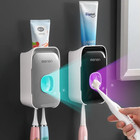 Automatic Toothpaste Dispenser Squeezer With Toothbrush Holder Wall Mounted Bath