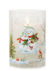 Yankee Candle Snowmen Crackle Glass Large Jar Holder Holiday  2024 New