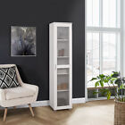 Kings Brand Furniture - Curio Storage Cabinet With 5 Shelves   Glass Door  White