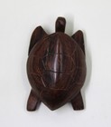 Hand Carved Mexican Ironwood Sea Turtle Figurine Vintage Nautical Coastal Decor