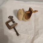 2 Antique Sewing Clamps-- Wood And Metal