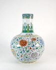 Super Chinese Qing Qianlong Mk Doucai Floral Globular Porcelain Vase