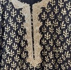 Kalki Kurta Tunic Dress Chocolate Brown Gold Sequin Accents Lined Handcrafted