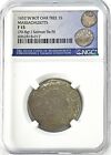 1652 Silver Oak Tree 1 Shilling  in  Bottom Massachusetts Ngc Fine 15 Noe 12