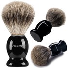 100  Pure Badger Shaving Brush - Black Handle  Ideal For Safety   Double Edge Ra