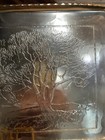 Vintage Arthur Armour Hammered Gold Anodized Serving Tray   Woodland Scence