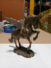 Vintage 1970 s Solid Brass Mid-century Pegasus Winged Horse Statue 6 5in 