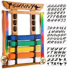 8 Belt Karate Belt Display Rack With Medal Hanger And Stickers  Taekwondo Bel   