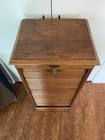 Antique Oak Filing Cabinet With Vertical Tambour Door  Free Standing 43 5    Tall