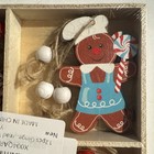 12pc Mixed Gingerbread Christmas Wooden Ornaments Decor Set Holiday Craft New