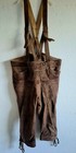 Genuine W  lfl s Suede Knee High Leather Trousers With Suspenders - Size 44  approx