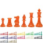  Color Bright Plastic Staunton Tournament Chess Pieces With 3 75 In  Orange