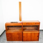 Mid Century Danish Modern Wall Unit Shelving Teak 4 Bay Desk Drawers Teak Mcm