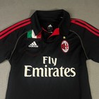 Ac Milan 2012 Jersey Mens Black Small Adidas 3rd Soccer Football Polo Shirt