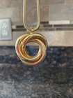 Vintage Gold Tone Hanging Pendant Necklace Mid Century Modern Mcm