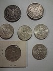 Us Coin Lot Silver  2 Morgan Dollars 1886 1921   5 Kennedy Halves 1964