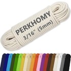 Perkhomy 100 Ft 3 16   5mm  Cotton Rope Multi Purpose Utility Diamond Braided