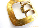 Vintage Square Brass Engraved Belt Buckle