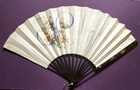 Antique Painted Hand Fan  Puttis Playing