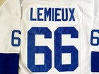 Retro 80 s Mario Lemieux  66 Ice Hockey Jerseys Laval Voisine White Sewn Shirts