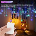 Led Snowflake Fairy String Lights Xmas Christmas Tree Party Window Curtain Decor