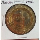 Vintage Aladdin Casino Las Vegas  1 Gaming Tokens Lot 1987 2000 Silver Gold Tone