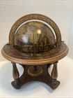 Old World Mcm Globe W Astrology Symbols Wood Made In Italy