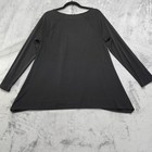 Chico s Tunic Top Womens Size 1 M 8 Black Long Sleeve Stretch Loose Fit Casual