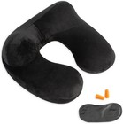 Inflatable Velvet Travel Pillow - Soft Neck Support For Comfortable Journeys