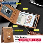 Minimalist Leather Wallet Men Slim Bifold Rfid Smarttag2 Tracker Card Holder New