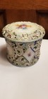 Antique Nippon Moriage Handpainted Flowers Porcelain Lidded Dresser Jar Box