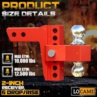 Adjustable Trailer Hitch 2  Receiver 6  Drop 12500 Lb Dual Ball Heavy Duty