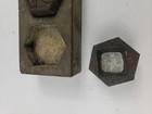 Antique Or Vintage Lot 6 In Cast Iron Scale Weights Beautiful Hexagonal Shape  