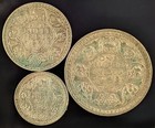 Three Ww2 Era British India Rupees  1942 1 Rupee  1941 1 2 Rupee  1944 1 4 Rupee
