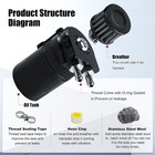 Universal 350ml Baffled Oil Catch Can  With Breather Filter upgraded Black