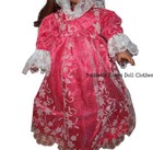 Doll Clothes Fits 18  American Girl Red Satin Floral Tulle Christmas Dress 