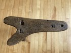 Heavy  Antique 18th 19th C Primitive Three Legged Milking Fireplace Bench Stool