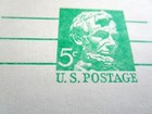 Usps 5 Cent Vintage Lincoln Uncirculated Blank Postcards Green Unposted Lot 9 