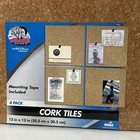 Quartet  The Board Dudes 8 Cork Board Tiles 12x12 Wall Bulletin Boards Corkboard