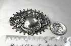 Antique Art Nouveau Sterling Silver Repousse Highly Ornate Brooch