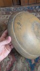 Best Antique Early Country Primitive Wood Rimmed Dough Bowl Mustard Paint 12 25 